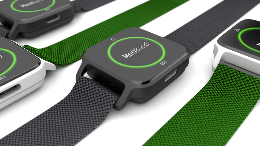 MedBand wearable device used to track patient's movements