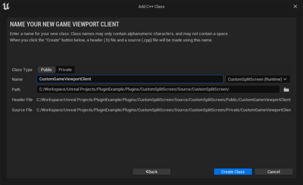 Creating CustomGameViewportClient class used to control Unreal Engine split screen layout.