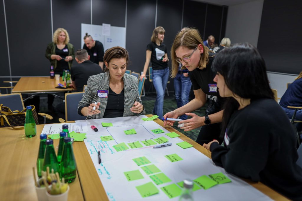Spyrosoft Synergy team during a workshop.
